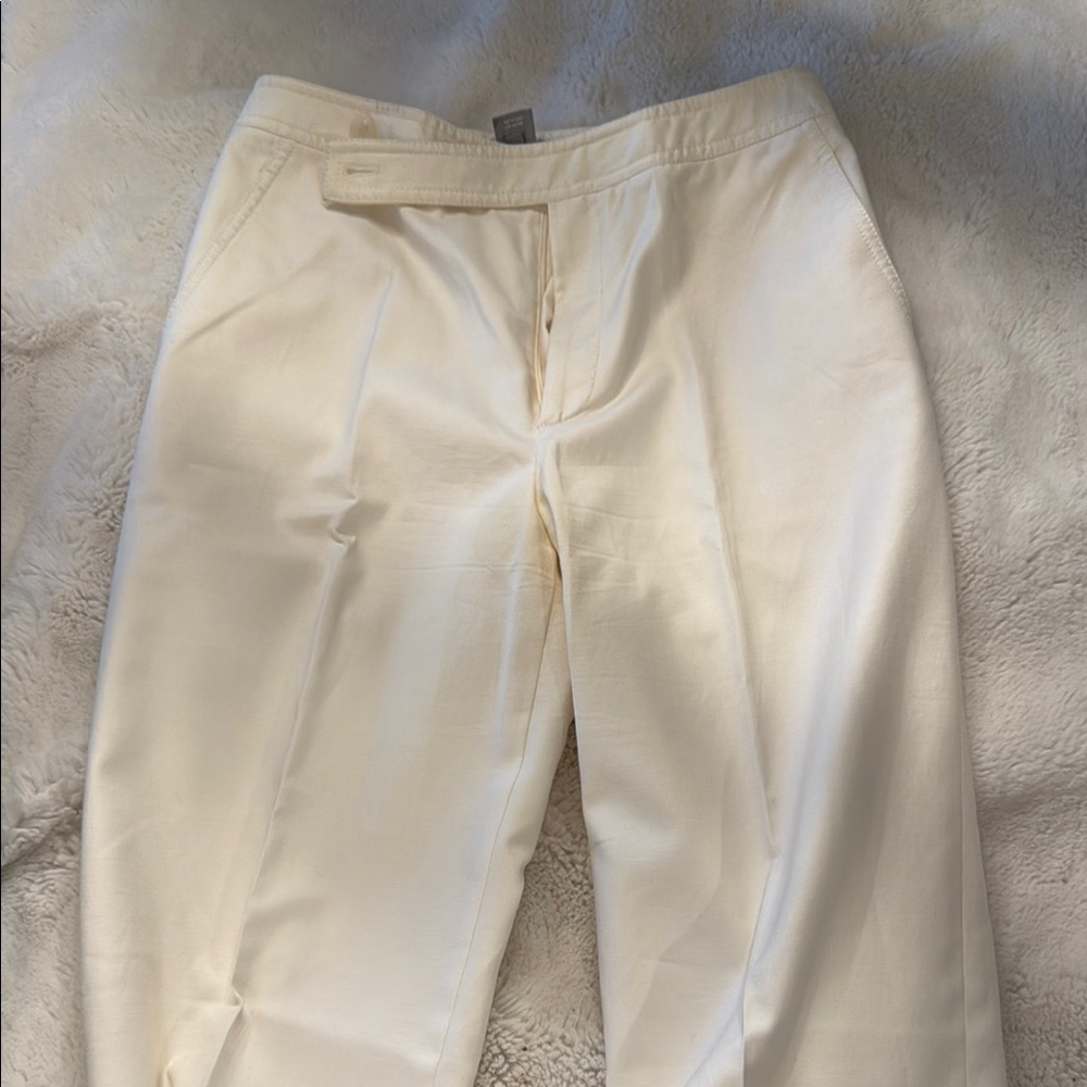 Ellen Tracy Cream Straight Leg Pants